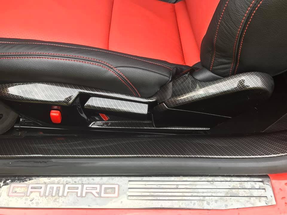 Camaro carbon fiber seat inserts