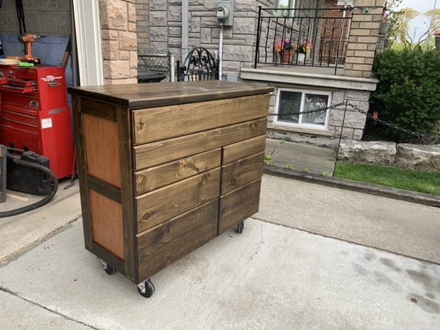 Pine tool chest jacobean stain